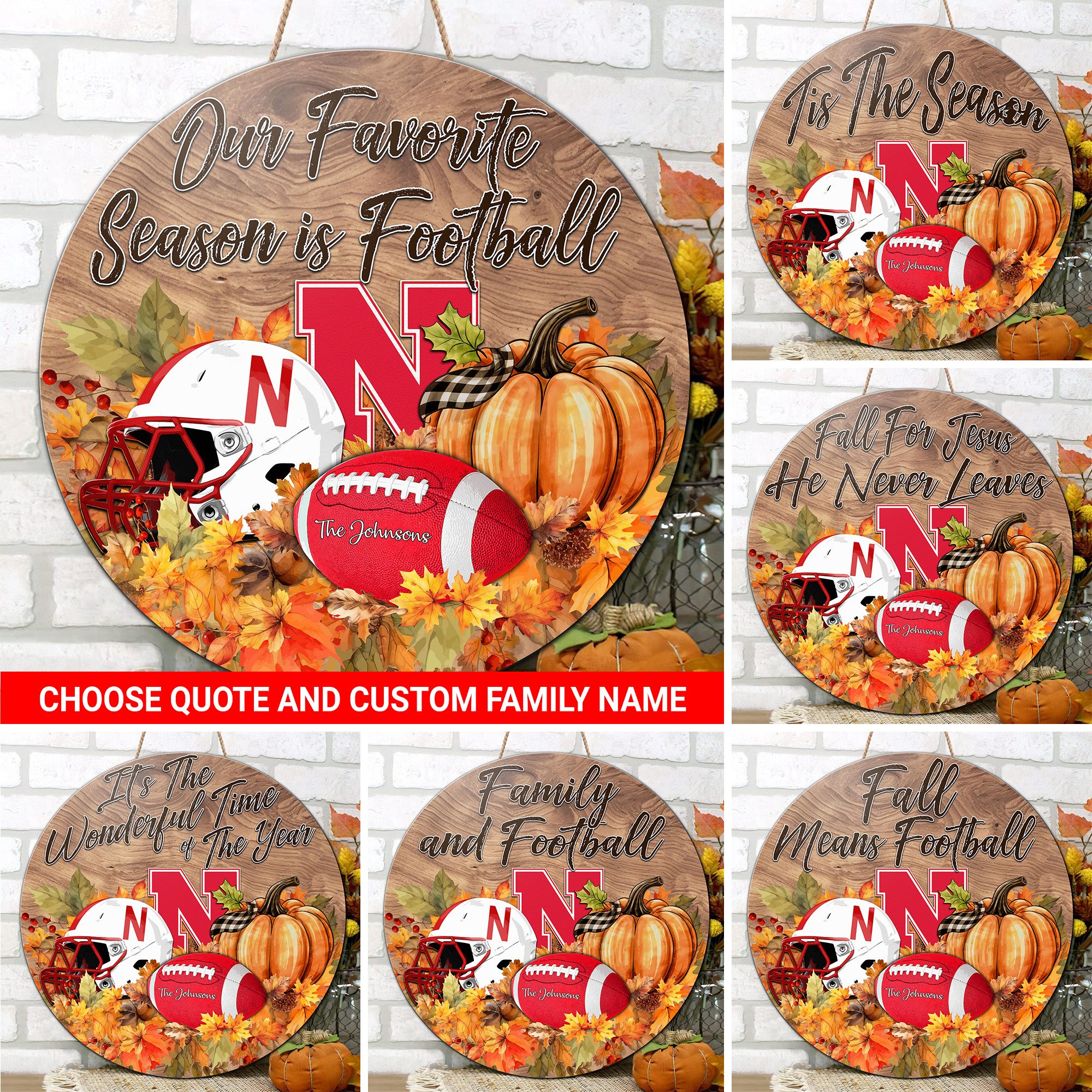 Nebraska Cornhuskers Shape Wooden Sign Custom Your Family Name And Choose Your Quotes, Sport Sign, Sport Gifts For Fan, Home Decorations EHIVM-59971